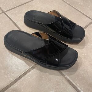 UGG Black Patent Leather Sandals
